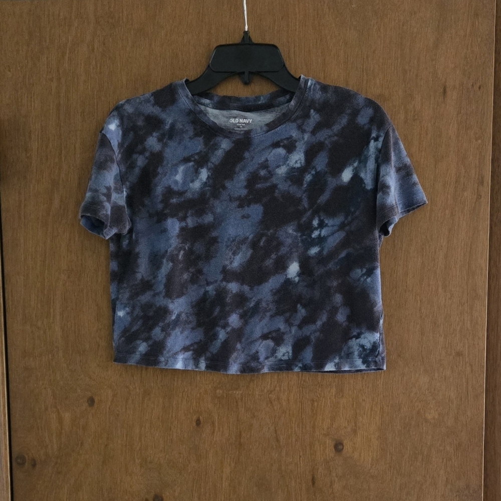 Old Navy Blue Tie-Dye Crop Tee
